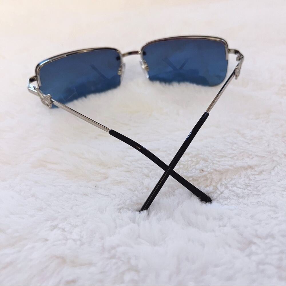 Delia Blue Rimless Butterfly Accent Sunglasses - Picture 10 of 10
